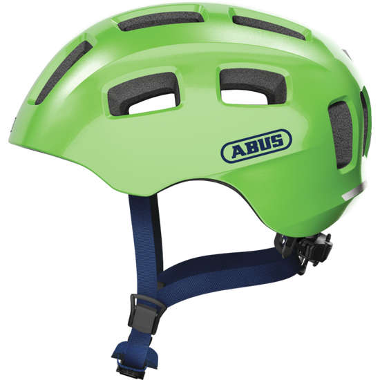 ABUS Youn-I 2.0 LED sparkling green bukósisak, 52-57 cm