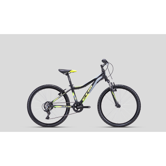 CTM Rocky 2.0 24" ALU kerékpár, fekete-neonsárga, 11 kg