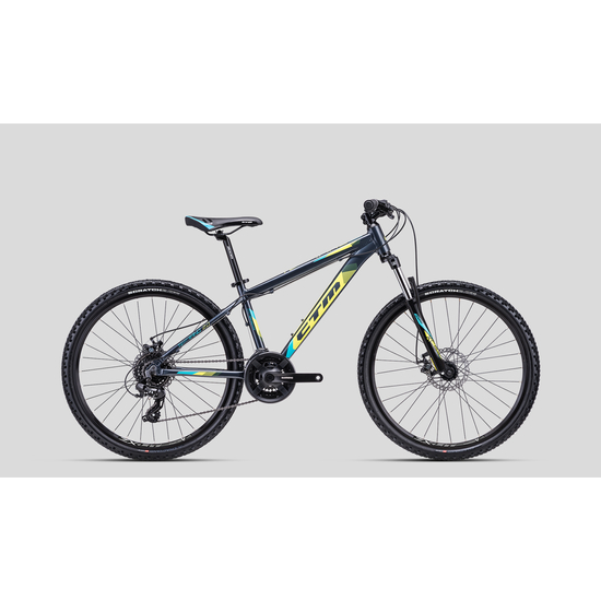 CTM 26"Terrano 2.0 M kerékpár, titánszürke-sárga-kék, 150-165 cm testmagasság