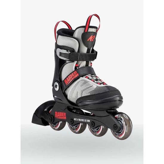 K2 Raider grey-red gyerek állítható görkorcsolya, 32-37