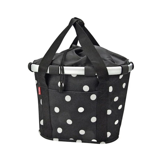 Klickfix Bikebasket, white dots első kosár