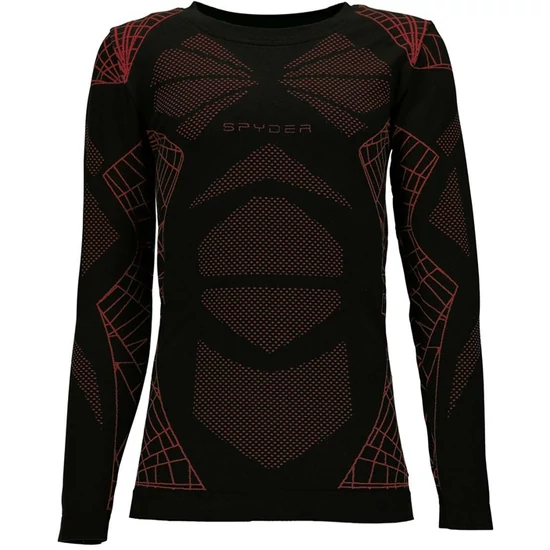 Spyder Racer L/S gyermek aláöltöző felső, fekete/piros