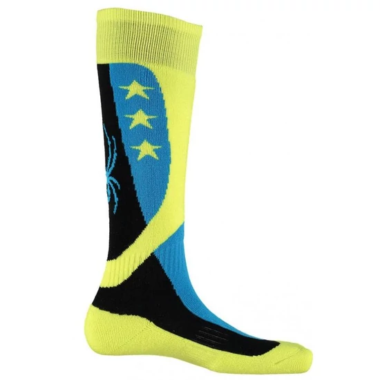 Spyder Boys Flag sízokni fekete-neonsárga-kék, 32-34