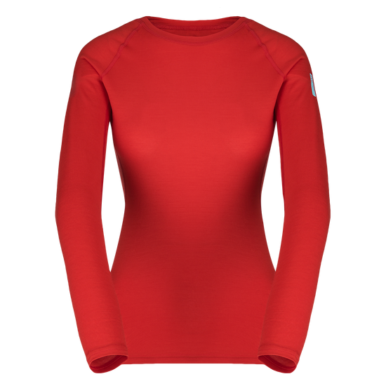 Zajo Elsa Merino W Tshirt LS női hosszú ujjú gyapjú aláöltözet felső, racing red, XL